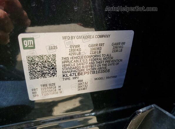KL47LBEP9TB103508 2026 BUICK OTHER Черный Вид наклейки с VIN-кодом