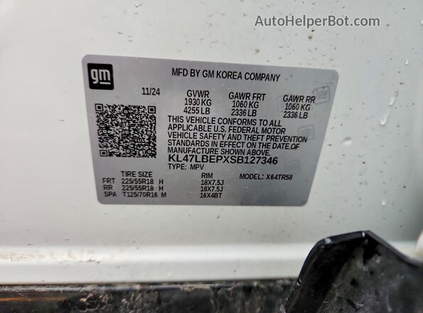 KL47LBEPXSB127346 2025 BUICK OTHER White Widok komory silnika