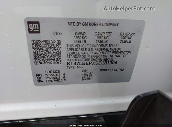 KL47LBEPXSB181004 2025 BUICK OTHER White Շարժիչի բաժամունքի տեսք