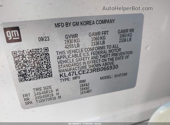 KL47LCE23RB066930 2024 BUICK OTHER White Widok komory silnika
