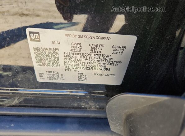 KL4AMBS22RB156698 2024 BUICK ENCORE Black VIN կոդի պիտակի տեսք