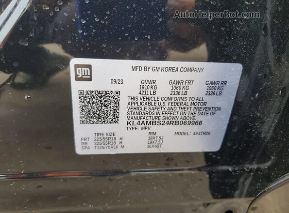 KL4AMBS24RB069966 2024 BUICK ENCORE Black VIN კოდის სტიკერის ხედი