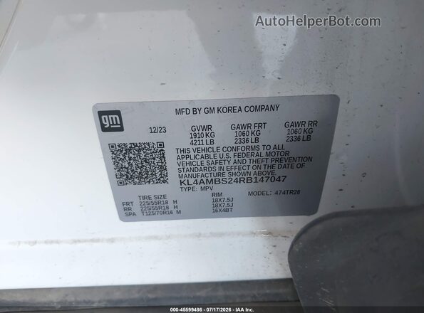 KL4AMBS24RB147047 2024 BUICK ENCORE Белый Вид подкапотного пространства