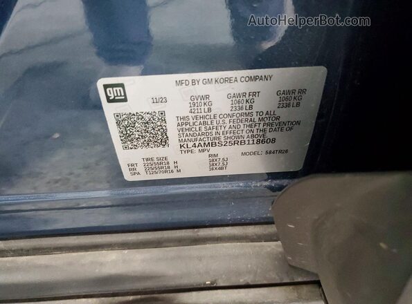 KL4AMBS25RB118608 2024 BUICK ENCORE Blue Вид підкапотного простору