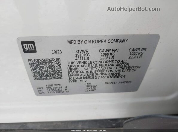 KL4AMBS27RB085644 2024 BUICK ENCORE White Вид підкапотного простору