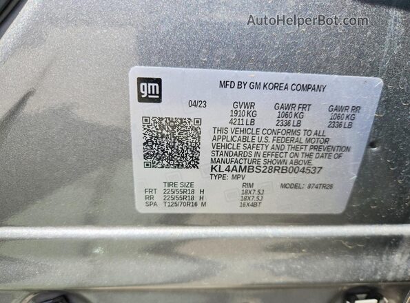 KL4AMBS28RB004537 2024 BUICK ENCORE Silver 360 interior view