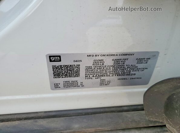 KL4AMBSL2TB004629 2026 BUICK ENCORE White 360 interior view