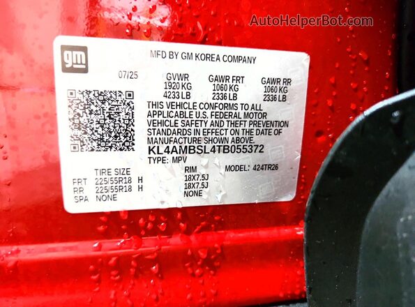 KL4AMBSL4TB055372 2026 BUICK ENCORE Red Widok komory silnika