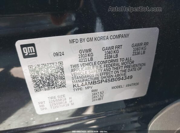 KL4AMBSP4SB094349 2025 BUICK ENCORE Black Շարժիչի բաժամունքի տեսք