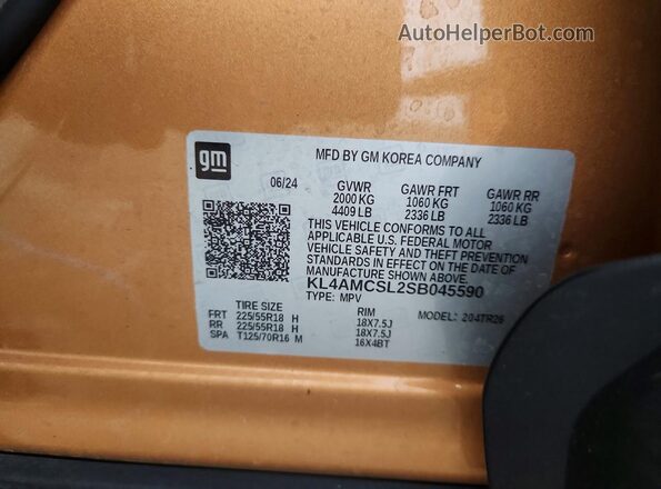 KL4AMCSL2SB045590 2025 BUICK ENCORE Orange Вид підкапотного простору