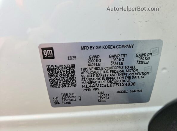 KL4AMCSL6TB134838 2026 BUICK ENCORE White სალონის 360-გრადუსიანი ხედი