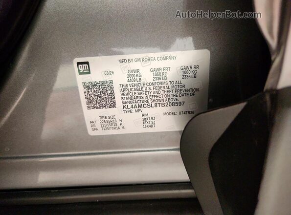 KL4AMCSL8TB208597 2026 BUICK ENCORE Gray Շարժիչի բաժամունքի տեսք