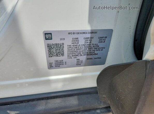KL4AMCSL9TB090494 2026 BUICK ENCORE Белый Вид подкапотного пространства