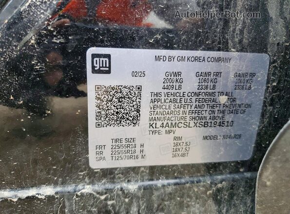 KL4AMCSLXSB194510 2025 BUICK ENCORE Black VIN sticker view