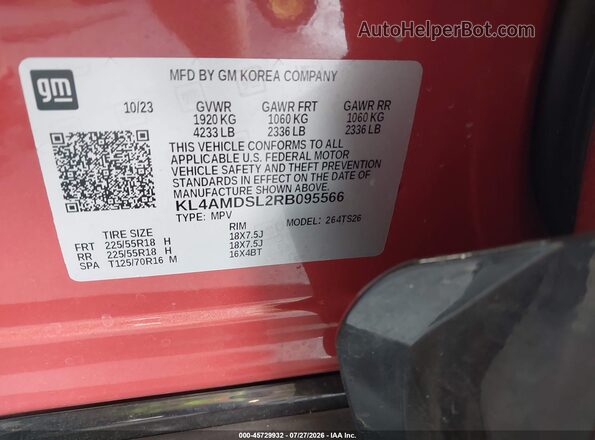KL4AMDSL2RB095566 2024 BUICK ENCORE Burgundy Engine compartment view