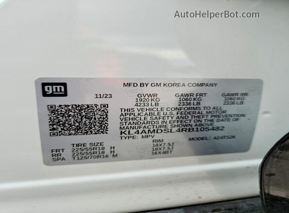 KL4AMDSL4RB105482 2024 BUICK ENCORE White Engine compartment view