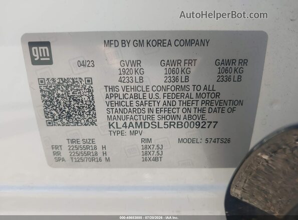 KL4AMDSL5RB009277 2024 BUICK ENCORE White Engine compartment view