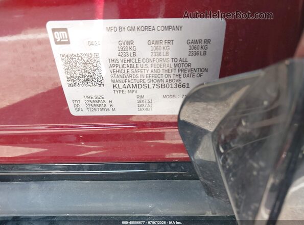 KL4AMDSL7SB013661 2025 BUICK ENCORE Red Widok z przodu