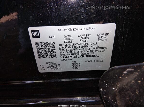 KL4AMDSLXRB003071 2024 BUICK ENCORE Black Widok komory silnika