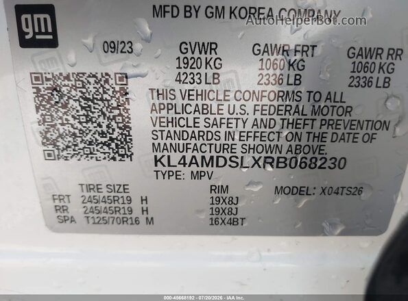 KL4AMDSLXRB068230 2024 BUICK ENCORE White ძრავის განყოფილების ხედი