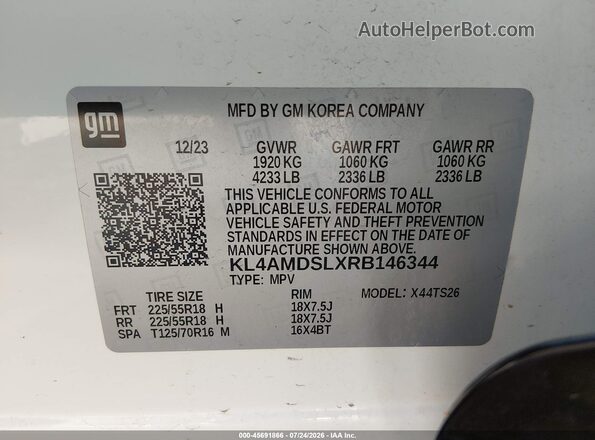 KL4AMDSLXRB146344 2024 BUICK ENCORE White Engine compartment view