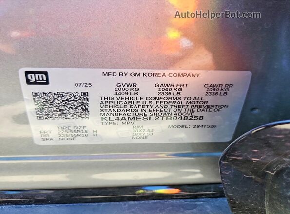 KL4AMESL2TB048258 2026 BUICK ENCORE Gray ძრავის განყოფილების ხედი