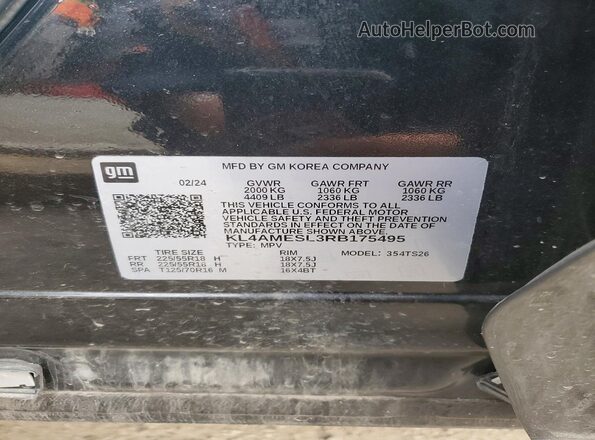 KL4AMESL3RB175495 2024 BUICK ENCORE Black Widok wnętrza 360 stopni