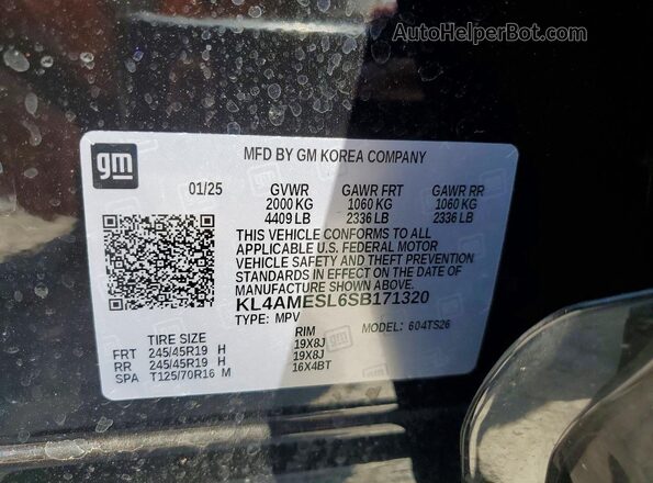 KL4AMESL6SB171320 2025 BUICK ENCORE Black ძრავის განყოფილების ხედი