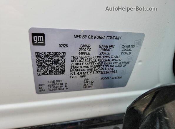 KL4AMESL9TB188081 2026 BUICK ENCORE White Engine compartment view