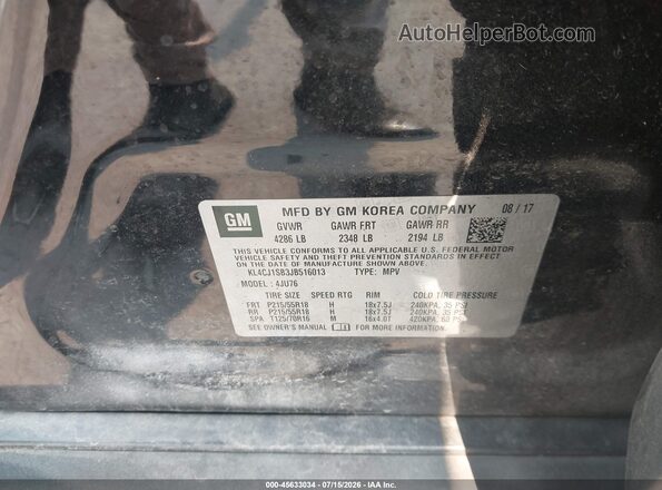 KL4CJ1SB3JB516013 2018 BUICK ENCORE Black Շարժիչի բաժամունքի տեսք