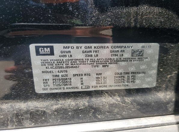 KL4CJ2SB5JB546457 2018 BUICK ENCORE Черный Вид подкапотного пространства