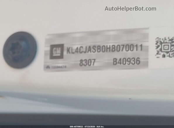 KL4CJASB0HB070011 2017 BUICK ENCORE White Շարժիչի բաժամունքի տեսք
