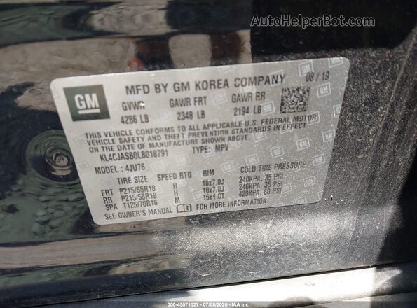 KL4CJASB0LB018791 2020 BUICK ENCORE Black Շարժիչի բաժամունքի տեսք