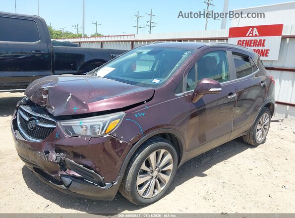 KL4CJASB1JB585069 2018 BUICK ENCORE Purple წინა მარცხენა ხედი სამი მეოთხედიდან