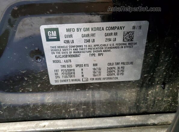 KL4CJASB1KB960847 2019 BUICK ENCORE Black Панорамний вид салону 360°