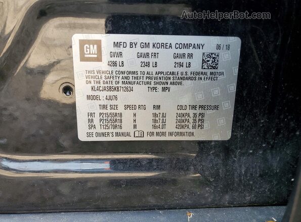 KL4CJASB5KB712634 2019 BUICK ENCORE Black Engine compartment view