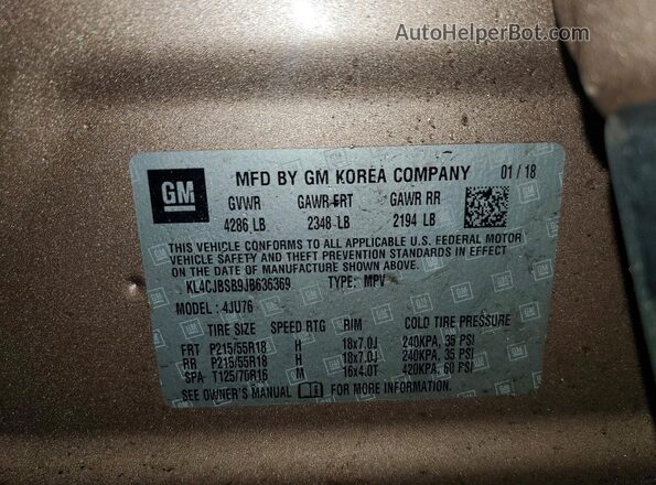 KL4CJBSB9JB636369 2018 BUICK ENCORE Желто-коричневый Панорамный вид салона 360°