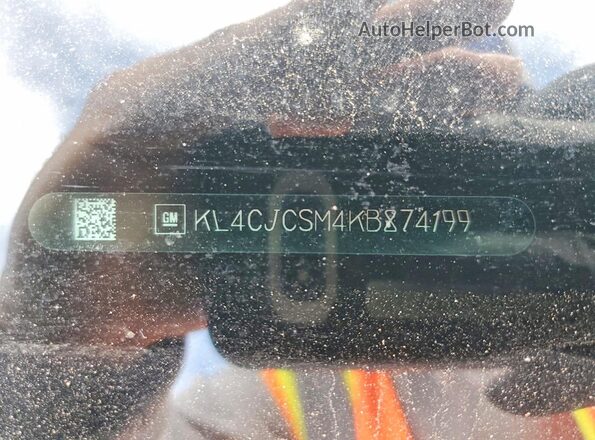 KL4CJCSM4KB874199 2019 BUICK ENCORE White Вид наклейки з VIN-кодом