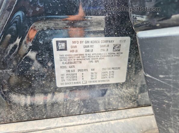 KL4CJESB4JB577796 2018 BUICK ENCORE Black Widok naklejki z numerem VIN