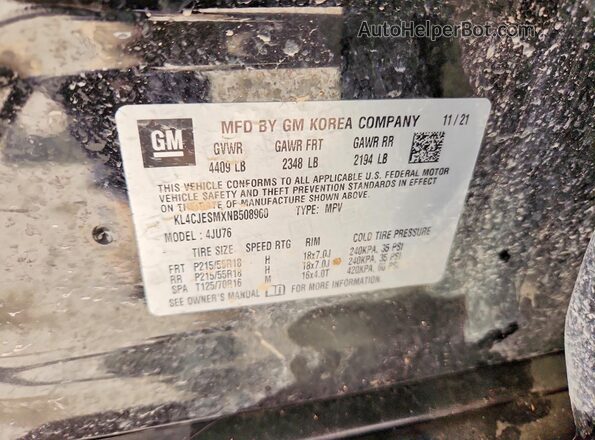 KL4CJESMXNB508960 2022 BUICK ENCORE Black Widok komory silnika