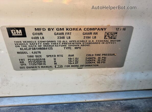 KL4CJFSB1HB084125 2017 BUICK ENCORE White სალონის 360-გრადუსიანი ხედი