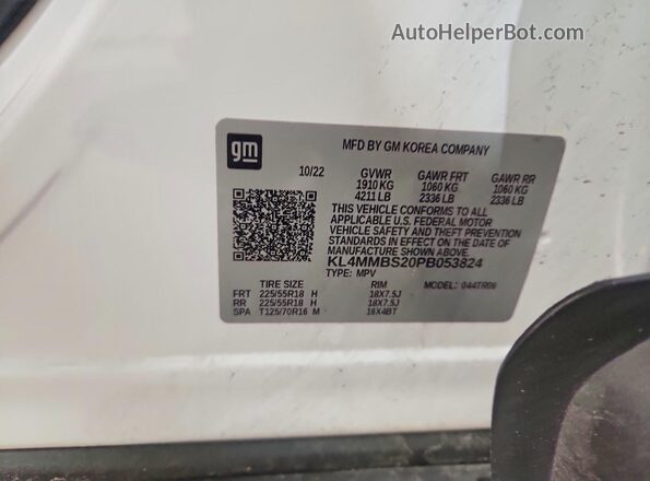 KL4MMBS20PB053824 2023 BUICK ENCORE White Widok wnętrza 360 stopni