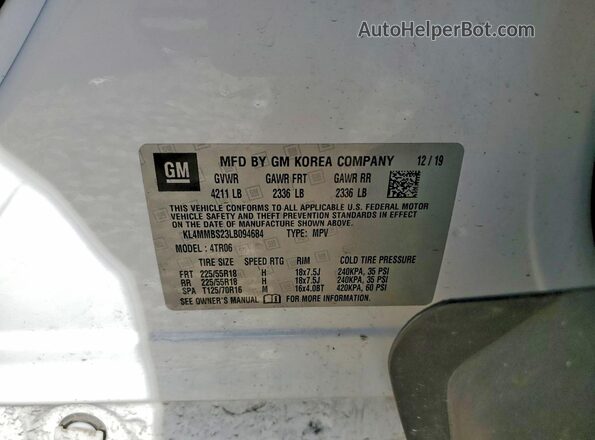 KL4MMBS23LB094684 2020 BUICK ENCORE White Շարժիչի բաժամունքի տեսք