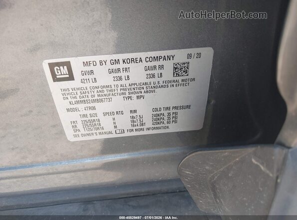 KL4MMBS24MB067737 2021 BUICK ENCORE Gray Vista del compartimento del motor