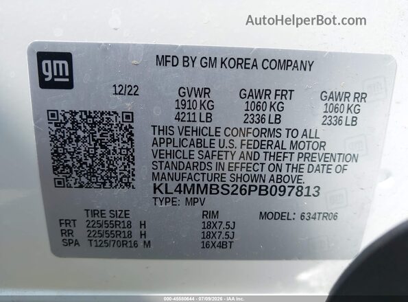 KL4MMBS26PB097813 2023 BUICK ENCORE White Շարժիչի բաժամունքի տեսք
