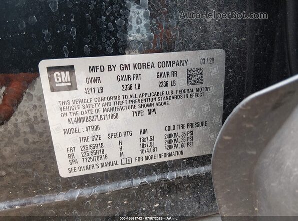 KL4MMBS27LB111860 2020 BUICK ENCORE Black Շարժիչի բաժամունքի տեսք