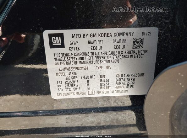 KL4MMBS29PB021504 2023 BUICK ENCORE Черный Вид подкапотного пространства