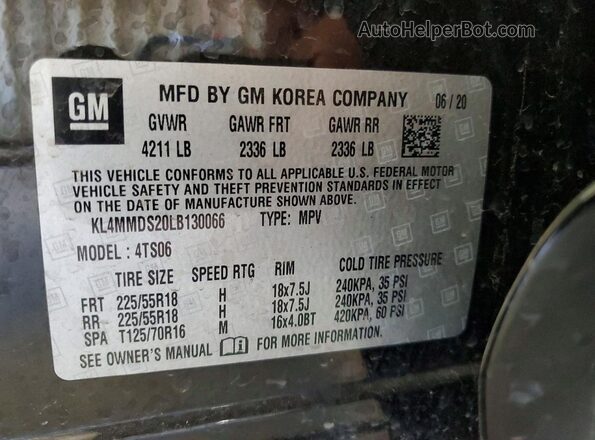KL4MMDS20LB130066 2020 BUICK ENCORE Black სალონის 360-გრადუსიანი ხედი