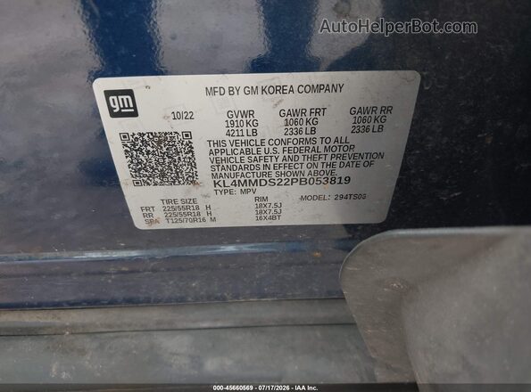 KL4MMDS22PB053819 2023 BUICK ENCORE Синий Вид подкапотного пространства