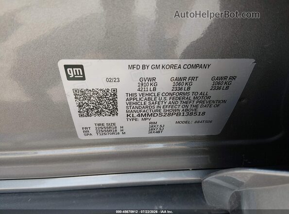 KL4MMDS28PB138518 2023 BUICK ENCORE Серый Вид подкапотного пространства